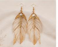 Golden Horizon gold feather earrings